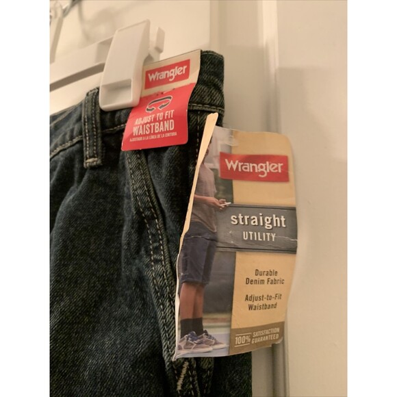 Boys Wrangler Blue Jean Shorts Straight Fit Utility Size 12 Husky - Picture 3 of 9